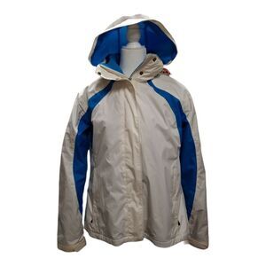 Columbia 2 in 1 Interchangeable Winter Jacket White and Blue with Hood Size XL